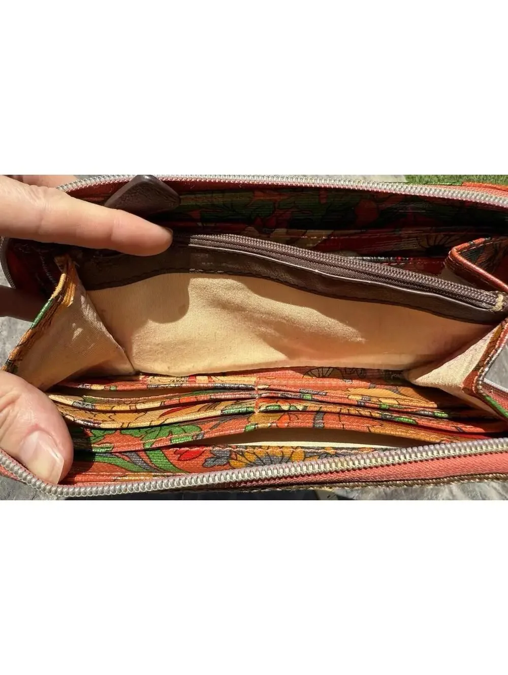 Sakroots Artist Colorful Zip Around Wallet Polyester Boho 8x4 Orange Floral CUTE